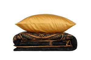 Lenjerie pat aurie din bumbac Alvina Double The Home Collection