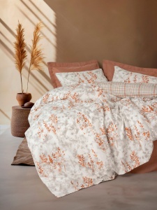 Lenjerie pat maro scortisoara din bumbac Lamina Double The Home Collection