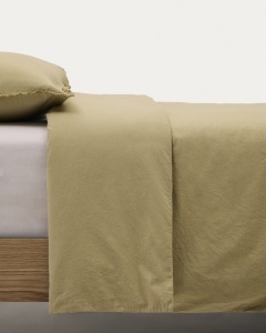 Lenjerie pat verde din bumbac 45x110 / 150x220 cm Sifinia Kave Home