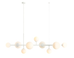 Lustra alba din metal cu 9 becuri Dione Aldex
