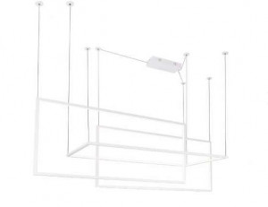 Lustra alba din metal si plastic acrilic Geometric White Maxlight