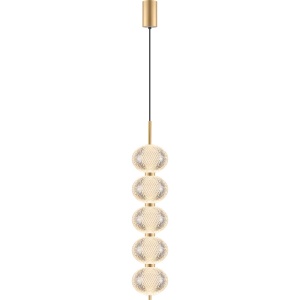 Lustra aurie din metal cu 5 LED-uri Galatea Pendant Zuma Line