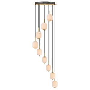 Lustra aurie din metal cu 9 LED-uri Akari Pendant L Zuma Line