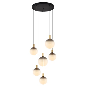 Lustra aurie/neagra din metal cu 6 becuri Nua Zuma Line