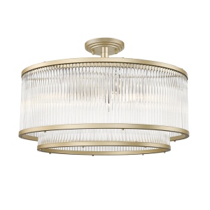 Lustra aurie/transparenta din metal cu 6 becuri Sergio Zuma Line