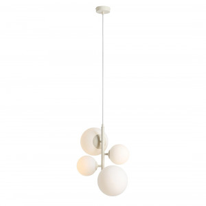 Lustra crem/alba din sticla cu 4 becuri Bloom Aldex