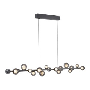 Lustra gri din sticla cu 18 LED-uri Pure Pop Zuma Line