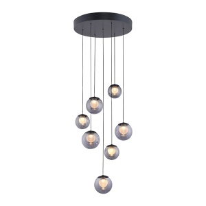Lustra gri din sticla cu 7 LED-uri Pure Comfort Zuma Line