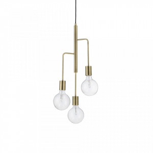 Lustra maro alama din metal cu 3 becuri Cool Antique Brass Frandsen Lighting