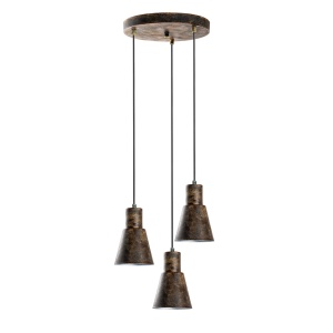 Lustra maro din metal cu 3 becuri Konnikem The Home Collection