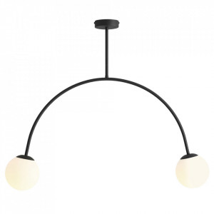 Lustra neagra/alba din sticla cu 2 becuri Lea Style Quiet Object
