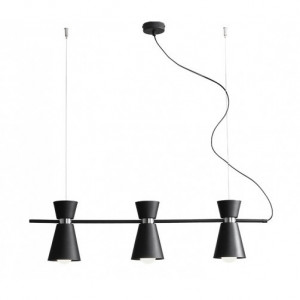 Lustra neagra din metal cu 3 becuri Kedar Quiet Object