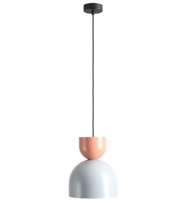 Lustra rosu corai/gri din metal Lei Aldex