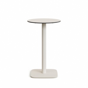 Masa bar exterior alba din metal 60 cm Dina Kave Home
