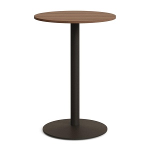 Masa bar exterior maro inchis/neagra din metal 70 cm Esilda Kave Home