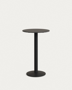 Masa bar exterior neagra din metal 60 cm Esilda Kave Home