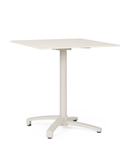 Masa bistro exterior alba din metal 70x70 cm Claret Stone Bizzotto