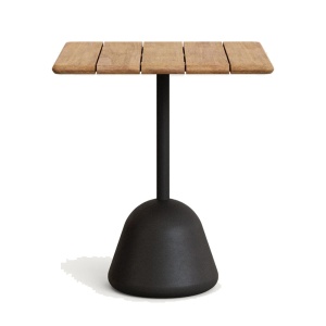 Masa bistro exterior maro/neagra din lemn 70x70 cm Saura Natural Kave Home