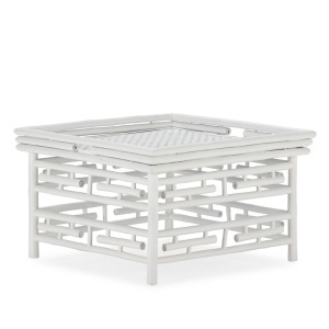 Masa de cafea alba din bambus 80x80 cm Yoko Thai Natura