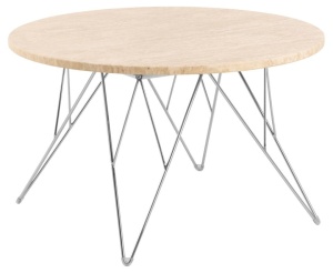 Masa de cafea bej/argintie din piatra 80 cm Prunus Actona Company