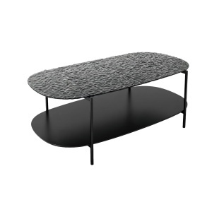 Masa de cafea din sticla neagra 60x110 Roche Quiet Object