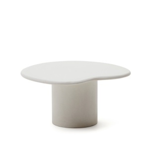 Masa de cafea exterior alba din ciment 77x83 cm Macarella Kave Home