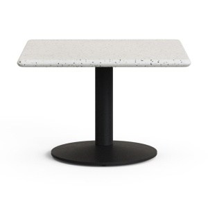 Masa de cafea exterior alba/neagra din ciment 70x70 cm Esilda Terrazzo Kave Home