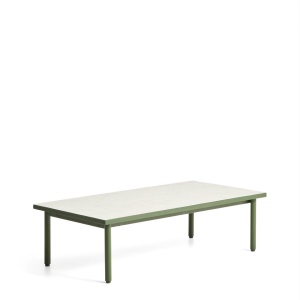 Masa de cafea exterior ecru din metal 61x122 cm Maurina Kave Home