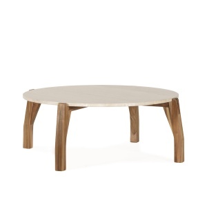 Masa de cafea maro/bej din marmura 113 cm Arden Thai Natura