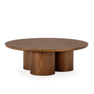 Masa de cafea maro din lemn 120 cm Elmo Thai Natura
