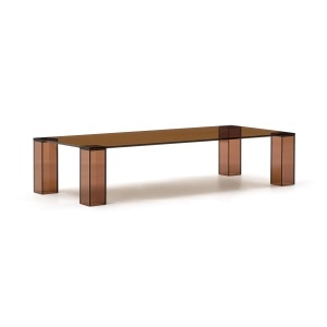 Masa de cafea maro din sticla 60x140 cm Adularia Kave Home