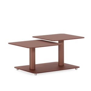 Masa de cafea maro teracota din piatra 54x115 cm Elvi The Home Collection