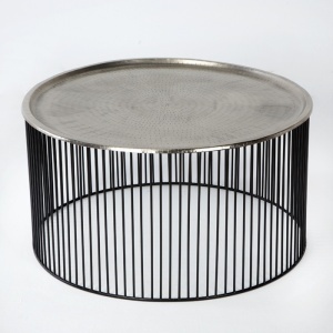 Masa de cafea neagra/argintie din metal 80 cm Grand Thai Natura