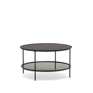 Masa de cafea neagra din metal 80 cm Gilda Kave Home