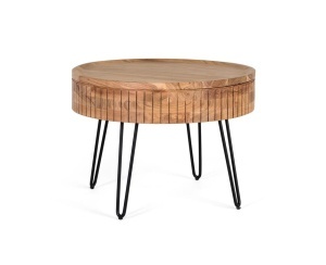 Masa de cafea neagra/maro din lemn 70 cm Barrel Giner y Colomer