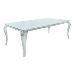 Masa dining alba/argintie din metal 105x200 cm Modern Barock The Home Collection