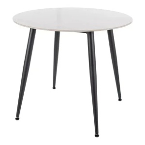 Masa dining alba/neagra din metal 90 cm Rion The Home Collection
