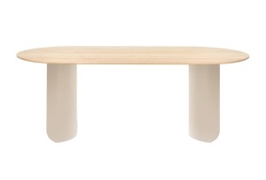 Masa dining bej/maro din metal 95x200 cm Plateau FEST