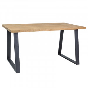 Masa dining din lemn de stejar si metal 90x180 cm Ronaldo Lity Signal Meble