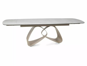 Masa dining extensibila bej din metal 98x180(260) Valentino The Home Collection