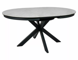 Masa dining extensibila bej/neagra 120x120(160) cm Porto The Home Collection