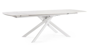 Masa dining extensibila exterior alba din metal 90x160(240) cm Joakim Bizzotto