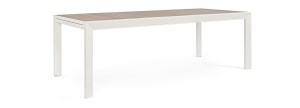Masa dining extensibila exterior alba/maro din metal 100x200(340) cm Belmar Bizzotto