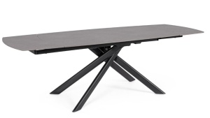 Masa dining extensibila exterior gri/neagra din metal 90x160(240) cm Joakim Bizzotto