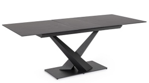 Masa dining extensibila exterior neagra din metal 90x160(200) cm Johannes Bizzotto