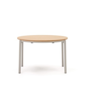 Masa dining extensibila gri/maro din metal 120(200) cm Montuiri Kave Home