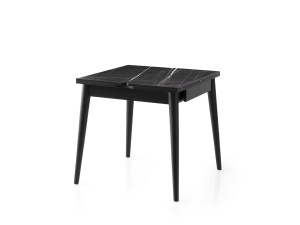 Masa dining extensibila neagra 80x80(160) cm Totem The Home Collection