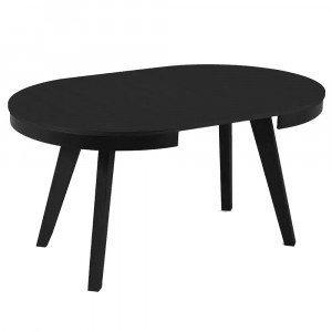 Masa dining extensibila neagra din lemn 100x100(200) cm Ludia Micadoni
