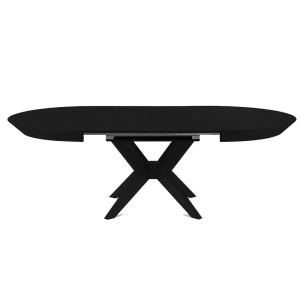 Masa dining extensibila neagra din lemn 120(220) cm Virginia Besolux
