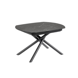 Masa dining extensibila neagra din metal 100x130(190) cm Yodalia Marble Kave Home